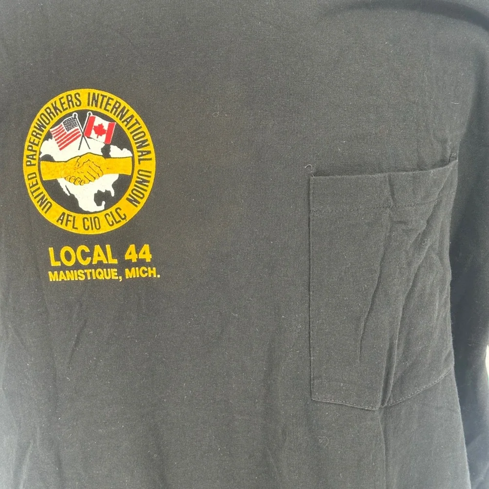 Vintage United Paperworkers UPIU Local 44 MI AFL-CIO Union Single‎ Stich Tee XXL